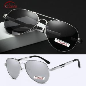 2019 Real New = Scober Men Pilot Al-mg Polarized Sunglasses Spring Temple Large Frame Driving Fishing Uv400 Uv 100% Navigation