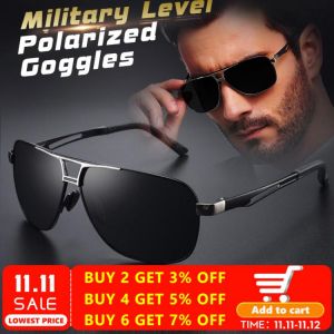 Top Aluminum Magnesium Square Polarized  Photochromic Sunglasses Men Sun Glasses Military Safety Driving Oculos De Sol Masculino