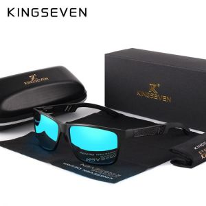 KINGSEVEN  2021 Aluminum Square Men/Women Polarized Coating Mirror Sun GlassesEyewear Sunglasses For Men