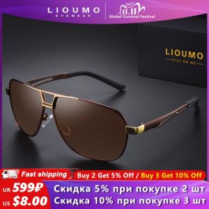 Top Quality Square Retro Photochromic Aluminum Sunglasses Men Polarized Driving Women Sun Glasses For Men Brown Oculos de sol
