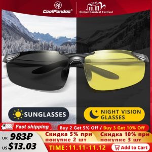 Aluminum Magnesium Photochromic Polarized Sunglasses Men Driving Glasses Day Night Vision Driver Goggles Oculos De Sol Masculino
