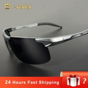 T-TEREX Sport Sunglasses Men Polarized Anti-Glare Lens UV400 Aluminium Magnesium Frame Driving Sun Glasses For Car Fishing
