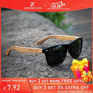 KINGSEVEN New Black Walnut Sunglasses Wood Polarized Sunglasses Men's Glasses Handmade UV400 Protection Eyewear Retro Wooden 