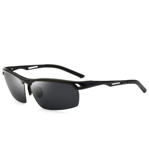 Black/Blue/Orange Lens UV400 Men Sunglasses Metal Frame Polarized Sunglasses With Box
