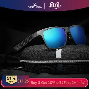 VEITHDIA Men's Aluminum Polarized Sunglasses Mirror Sun Glasses Driving Sports Goggle Eyewear Accessories For Men Female 6560