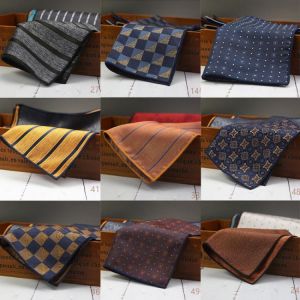 New Fashion Pocket Square Green Navy Colorful Handkerchief 23*23cm Silk Floral Striped Paisley Hanky Suit Men's Business Wedd