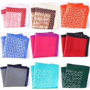 Tailor Smith 100% Silk Printed Pocket Square New Fashion Triangle Fancy Style Handkerchief Luxury Men Popular Hanky Accessory