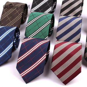 Striped Neck Ties for Mens 7cm Wide Neckties For Men Wedding Suits Polyester Silk Gravatas Business Corbatas Plaid Men Ties