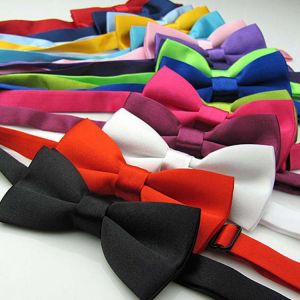 NEW Adjustable Classic KIDS Boys Plain Solid Wedding Bowties Bow Tie Satin Fancy Children Bowtie Pre-Tied Formal