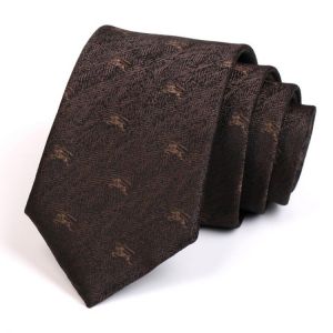 7CM Brown Tie Luxury Brand Animal Jacquard High Quality Fashion Formal Ties For Men Business Suit Work Necktie With Gift Box