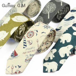 New Designer Print Ties Casual Narrow Necktie Ties for Men Hip-hop Party Floral Cotton Skinny Tie Cravat