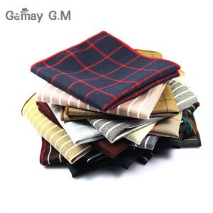 High Quality Hankerchief Scarves Plaid Business Suit Hankies 100% Cotton Casual Men's Pocket Square Handkerchiefs 25*25cm