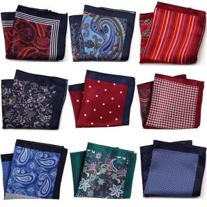 YISHLINE New Distinctive Men Handkerchief Pocket Square Fashion Print Large Man Floral Dot Men Chest Hankies For men's Suit