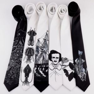 Free Shipping New Male men's Original design Printing Fun 7CM Tie Retro Casual Personality Arts Female Student Sketch necktie