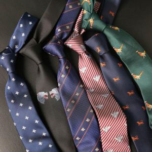 Tie 7cm Cravat Man's Wedding Animal Dress Bowtie Men Ties Luxury Skinny Ties Mens Animal Neckties Gravata Jacquard Tie Busine