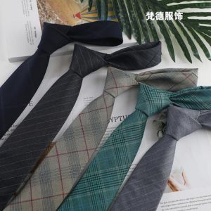 Men's Classic Cotton Ties High Quality Handmade Skinny 6CM Neck Tie Plaid Striped Narrow Business Shirts Neck Wear Accessorie