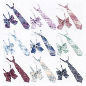 Japanese college style student plaid tie free care sailor suit Shirt Plaid Neck Tie JK uniform tie  men and women tie sets