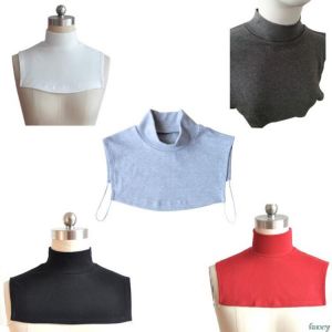 Men And Women Knitting Fake Collar Islamic Hijab Extensions Neck Chest Back Cover Modal Scarf Half Muslim Collar Fashion Solid