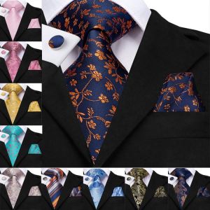 Hi-Tie New Classic 100% Silk Men's Tie Neck Ties Navy Floral Ties for Men Formal Business Luxury Wedding Party Neckties Grava