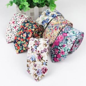 Cotton Flower Tie Men's Colourful Floral Ties Necktie Narrow Paisley Slim Skinny Cravate Narrow Thick Neckties