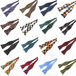 RBOCOTT Adjustable Bowties Self Bow Tie Men's 100% Silk Jacquard Woven Men Classic Wedding Party Bow Ties Multi-Colors