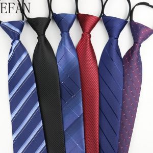 Fashion Lazy Zipper Men's Tie Classic Solid Flower Floral 8cm Jacquard Necktie Accessories Daily Wear Cravat Wedding Party Gi