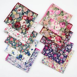Paisley Cotton Handkerchiefs Woven Floral Printing Flower Pocket Square Mens Casual Square Pockets Handkerchief Towels