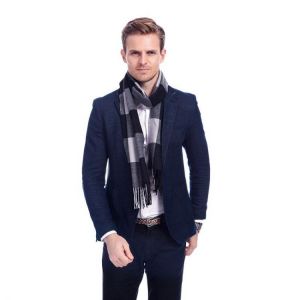 Simpcise New Winter Man Cashmere Scarf Light Weight Long Soft Acrylic Plaid Scarf Wrap Shawl Scarf Style Man Scarves A3A17535