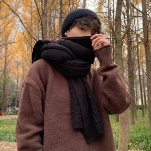 Warm Scarf Men's Fashion Boys' Gift Birthday Gift Men's Fashionable Wool Young People Winter Lovers Knitted New Wra