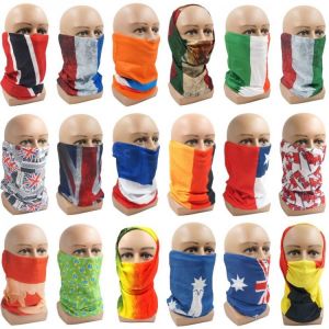Australia/Chile/Canada/Mexico Flag Tube Bandana Outdoor Cycling Polyester Neck Cover Windproof Fishing Sun Protective Scarf