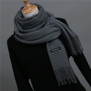 2019 Hot Sale Men Cashmere Scarf Unisex Thick Warm Winter Scarves Black and Gray Gentleman's Bussiness Scarves foulard femme