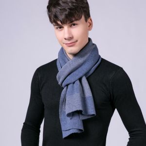 100% Wool Male Scarf Fall Winter Plaid Warm Wraps Luxury Brand Pashmina Long Foulard Real Wool Scarves for Men Classical Shawls