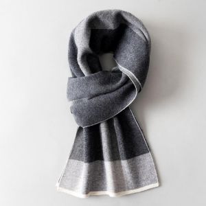 Men 100% Wool Scarf Winter Warm Neck Scarves Outdoor Bufanda Hombre Pashmina Business Real Wool Shawls Wraps Foulard Hommes