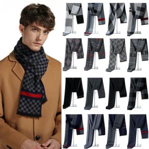 Luxury Brand winter Plaid Cashmere Scarf for Men Warm Neck Scarfs  Male Business Scarves Long Pashmina Christmas Gifts
