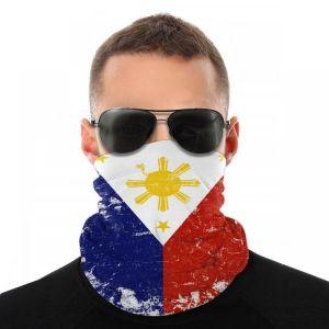 Filipino Philippines Flag Scarves Half Face Mask Halloween Neck Gaiter Tubular Bandanas Dustproof Headband Biking Camping