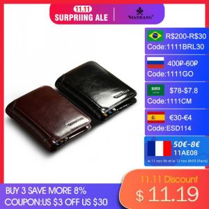 ManBang Classic Style Wallet Genuine Leather Men Wallets Short Male Purse Card Holder Wallet Men Fashion High Quality