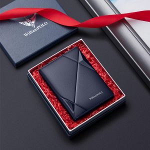 RFID Men's ultra-thin compact high-end anti-degaussing men's card holder real cowhide document bag degaussing mini WILLI