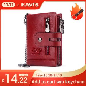 New Fashion Women Wallet Genuine Leather Lady Wallets Female Hasp Double Zipper Design Coin Purse ID Card Holder Short Wallet