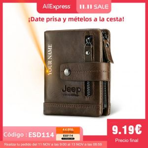 Free Engraving 100% Genuine Leather Men Wallet Coin Purse Small Card Holder PORTFOLIO Portomonee Male Walet Pocket Coffee Money