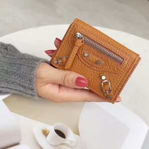 2021 Luxury Purse 100% Genuine Leather Wallets Purses Fashion Small Money Bag Hasp Design Purse money wallet
