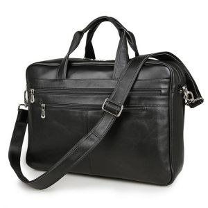 all in one place אביזרי גברים Nesitu Large Black Coffee Genuine Leather Business Travel Bag 14'' 15.6'' Laptop Men Briefcase Portfolio Messe
