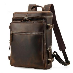 MAHEU Leather Backpack Men Luxury Designer Laptop Bagpack for Man Backpack for School Bag Travel Backpack Bag Men's Daypack