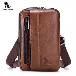 Genuine Leather Male Waist Fanny Packs Belt Bags Small Messenger Shoulder Men Phone Pouch Blosa Card Holder Key Cigarette Case