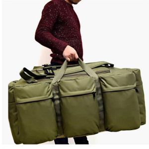 90L Large Capacity Men's Travel Bags Canvas Military Tactical Backpack Waterproof Hiking Climbing Camping Rucksack Bags XA216