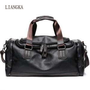 2020 Luxury Brand Travel Bag Leather Casual Men Handbag Big Tote Large Capacity Weekend Luggage Bag Male Black Shoulder Bags