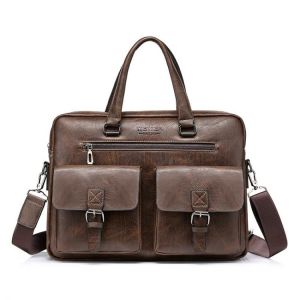 Men's Large Capacity Business Handbag Office Shoulder Diagonal A4 Document Organizer Bag Travel Bag Laptop Bag Briefcase Bag