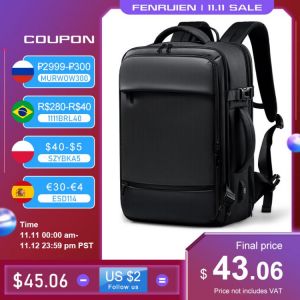 Fenruien Backpack Men 17.3 Inch Laptop Backpacks Expandable USB Charging Large Capacity Travel Backpacking With Waterproof Bag