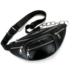 Casual Messenger Bag Fashion Women Waist Bag Chest Pack Bag Crossbody Sling Bag Purse PU Leather Handbags