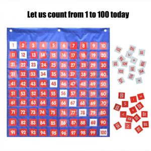 Godery Scholastic Hundred Pocket Chart, Numbers Wall Chart with 130X Cards for Toddlers