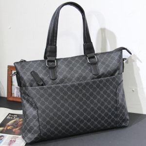 Fashion Men High Quality Pu Leather Briefcase Commuter Shoulder Bag Casual Document Tote Personality Youth Crossbody Bag